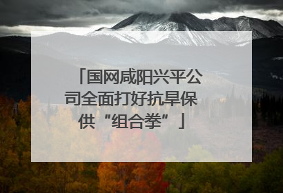 国网咸阳兴平公司全面打好抗旱保供“组合拳”