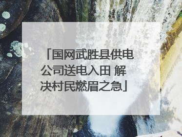 国网武胜县供电公司送电入田 解决村民燃眉之急