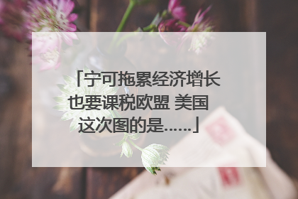 宁可拖累经济增长也要课税欧盟 美国这次图的是……