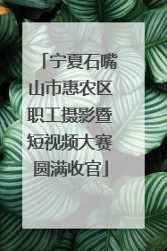 宁夏石嘴山市惠农区职工摄影暨短视频大赛圆满收官
