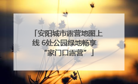 安阳城市露营地图上线 6处公园绿地畅享“家门口露营”