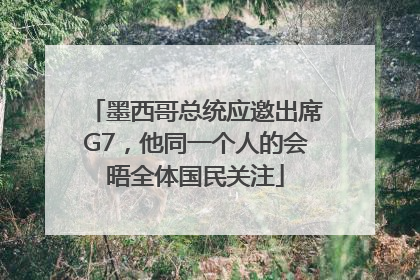 墨西哥总统应邀出席G7，他同一个人的会晤全体国民关注