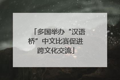 多国举办“汉语桥”中文比赛促进跨文化交流