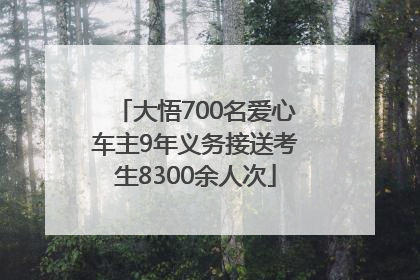 大悟700名爱心车主9年义务接送考生8300余人次