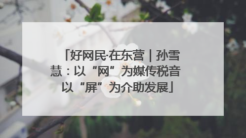 好网民·在东营｜孙雪慧：以“网”为媒传税音 以“屏”为介助发展
