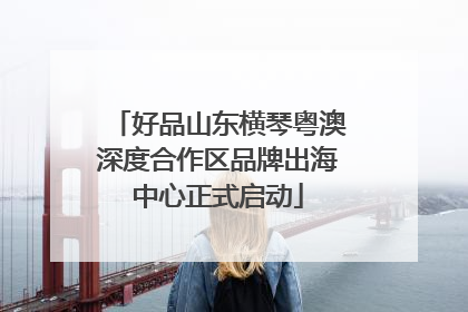 好品山东横琴粤澳深度合作区品牌出海中心正式启动