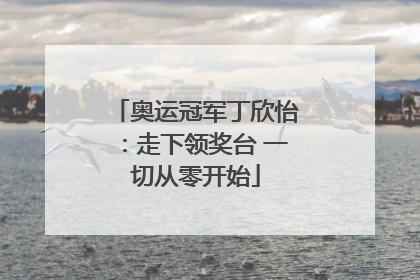 奥运冠军丁欣怡：走下领奖台 一切从零开始