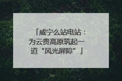 威宁么站电站：为云贵高原筑起一道“风光屏障”