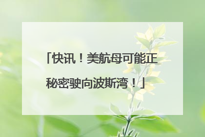 快讯！美航母可能正秘密驶向波斯湾！