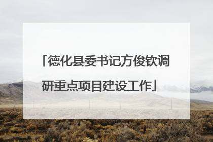 德化县委书记方俊钦调研重点项目建设工作