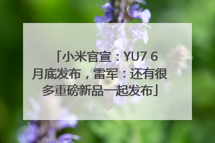 小米官宣：YU7 6月底发布，雷军：还有很多重磅新品一起发布