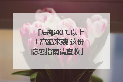局部40℃以上！高温来袭 这份防暑指南请查收