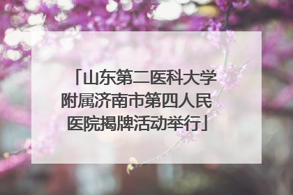 山东第二医科大学附属济南市第四人民医院揭牌活动举行
