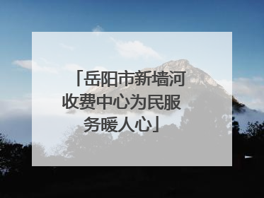 岳阳市新墙河收费中心为民服务暖人心