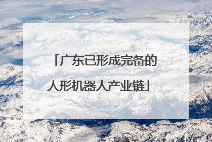 广东已形成完备的人形机器人产业链