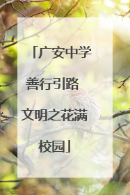 广安中学善行引路 文明之花满校园