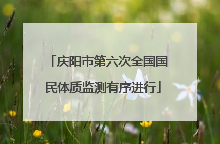 庆阳市第六次全国国民体质监测有序进行