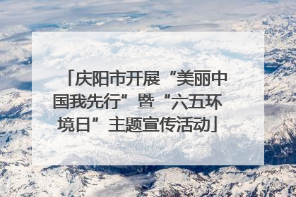 庆阳市开展“美丽中国我先行”暨“六五环境日”主题宣传活动