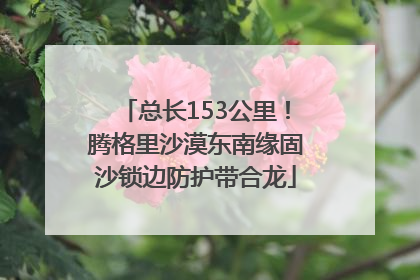 总长153公里！腾格里沙漠东南缘固沙锁边防护带合龙