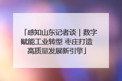 感知山东记者谈｜数字赋能工业转型 枣庄打造高质量发展新引擎