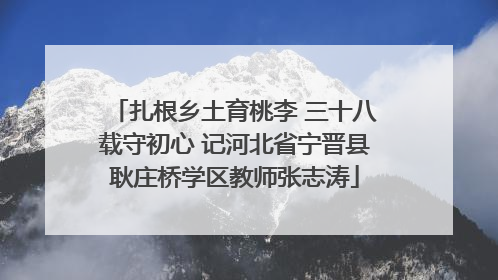 扎根乡土育桃李 三十八载守初心 记河北省宁晋县耿庄桥学区教师张志涛