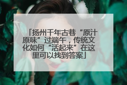 扬州千年古巷“原汁原味”过端午，传统文化如何“活起来”在这里可以找到答案