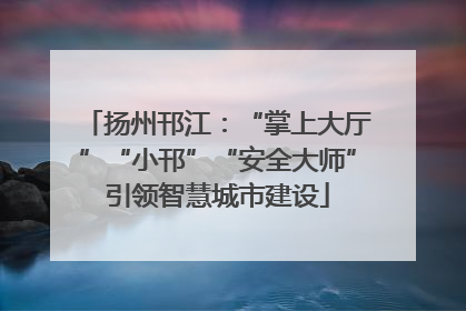 扬州邗江：“掌上大厅”“小邗”“安全大师”引领智慧城市建设
