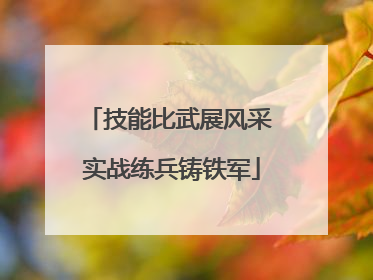 技能比武展风采 实战练兵铸铁军