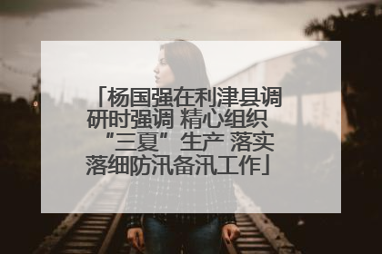杨国强在利津县调研时强调 精心组织“三夏”生产 落实落细防汛备汛工作