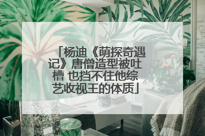 杨迪《萌探奇遇记》唐僧造型被吐槽 也挡不住他综艺收视王的体质