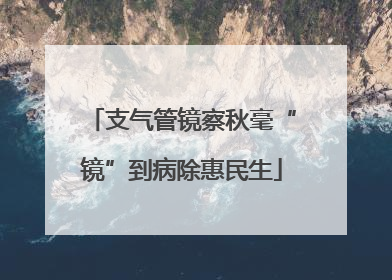 支气管镜察秋毫“镜”到病除惠民生