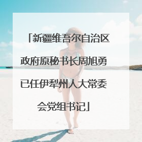 新疆维吾尔自治区政府原秘书长周旭勇已任伊犁州人大常委会党组书记
