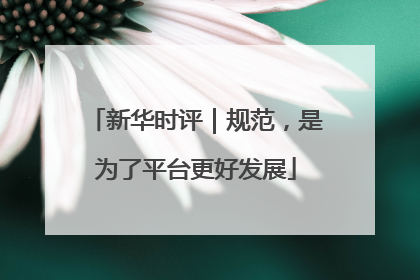 新华时评|规范,是为了平台更好发展