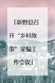 新野县召开“乡村故事”采编工作会议