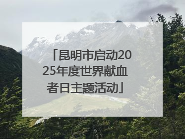 昆明市启动2025年度世界献血者日主题活动