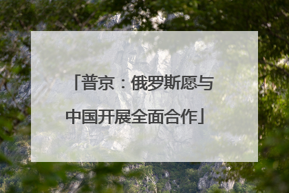 普京：俄罗斯愿与中国开展全面合作