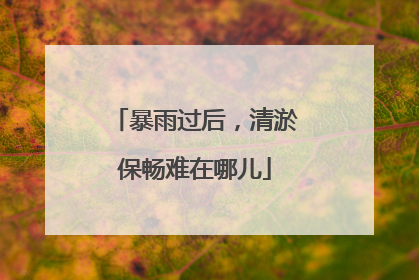 暴雨过后，清淤保畅难在哪儿