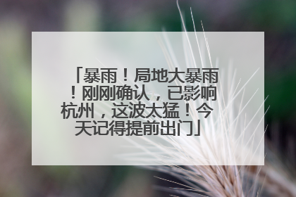 暴雨！局地大暴雨！刚刚确认，已影响杭州，这波太猛！今天记得提前出门