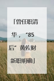 曾任职清华，“85后”黄佐财新职明确