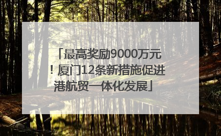最高奖励9000万元！厦门12条新措施促进港航贸一体化发展