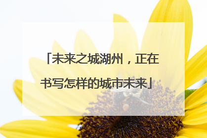 未来之城湖州，正在书写怎样的城市未来