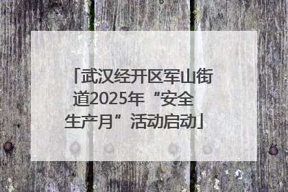 武汉经开区军山街道2025年“安全生产月”活动启动