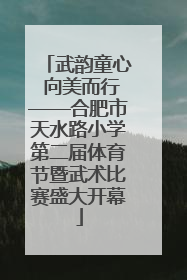 武韵童心 向美而行——合肥市天水路小学第二届体育节暨武术比赛盛大开幕