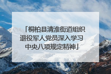 桐柏县清淮街道组织退役军人党员深入学习中央八项规定精神