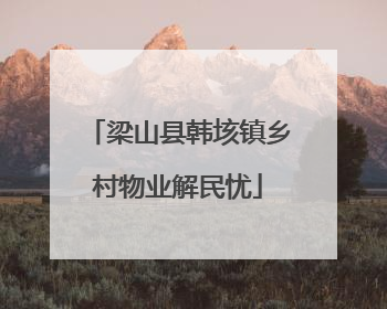 梁山县韩垓镇乡村物业解民忧