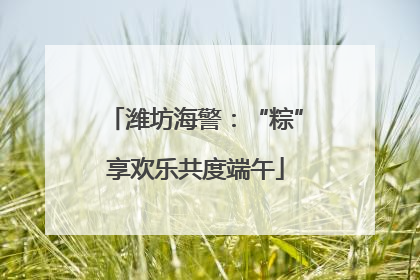 潍坊海警：“粽”享欢乐共度端午