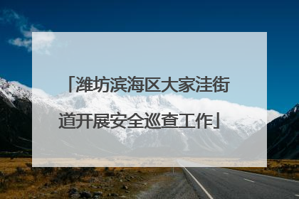 潍坊滨海区大家洼街道开展安全巡查工作