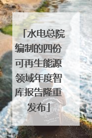 水电总院编制的四份可再生能源领域年度智库报告隆重发布