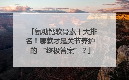 氨糖钙软骨素十大排名！哪款才是关节养护的 “终极答案”？