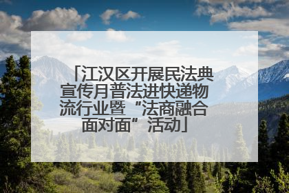 江汉区开展民法典宣传月普法进快递物流行业暨“法商融合面对面”活动